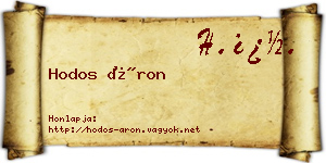 Hodos Áron névjegykártya