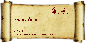 Hodos Áron névjegykártya